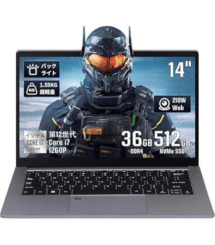 Amazon.co.jp: BINTEC 14インチCore i7 第12世代ノートパソコン/Win 11